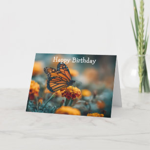 Tarjeta Mariposa en una caléndula