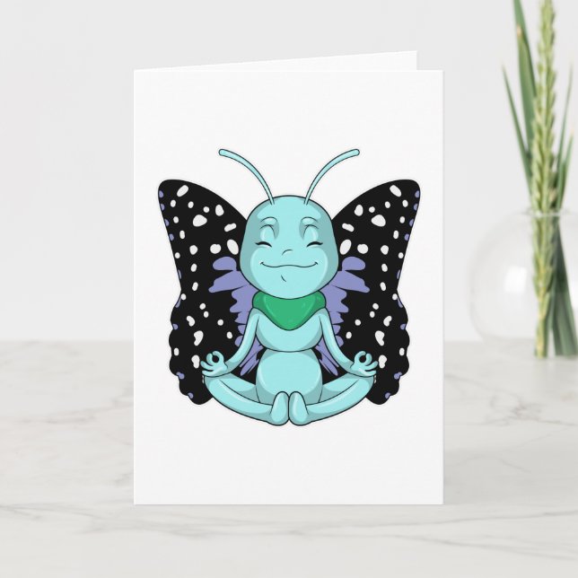 Tarjeta Mariposa en Yoga Estirando Piernas (Anverso)