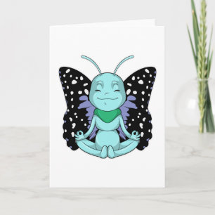 Tarjeta Mariposa en Yoga Estirando Piernas