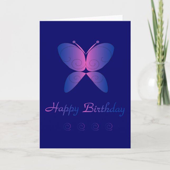 Tarjeta Mariposa feliz cumpleaños (Anverso)