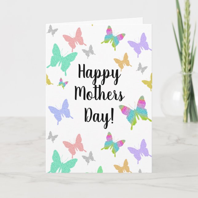 Tarjeta Mariposa Feliz Día de la Madre Bonito de mamá (Anverso)