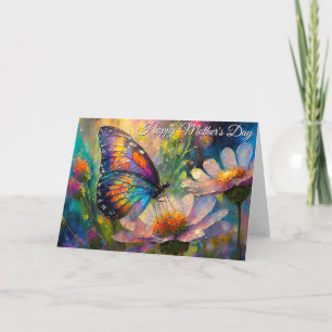 Tarjeta Mariposa Flor Silvestre Amanecer Día de la Madre
