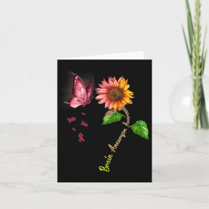 Tarjeta Mariposa Girasol Cerebro Sensibilización sobre el