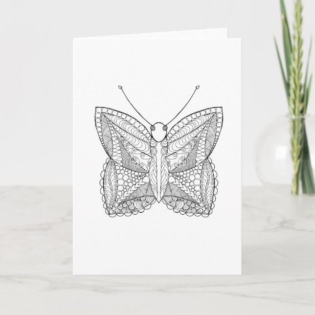 Tarjeta Mariposa inspirada en el diseño tropical (Anverso)