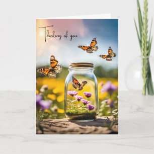Tarjeta Mariposa Jar Pensando En Ti