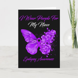 Tarjeta Mariposa Llevo Morado Por Conciencia De Epilepsia