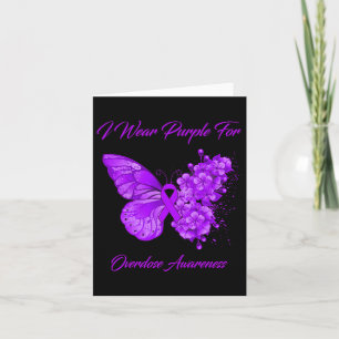 Tarjeta Mariposa Llevo Morado Por Conciencia De Sobredosis