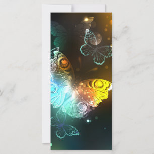 Tarjeta Mariposa luminosa y mariposas nocturnas