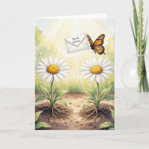 Tarjeta Mariposa Monarca Cumpleañera Entregando Correo
