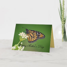 Tarjeta Mariposa monarca del Día de la Madre en una alga b