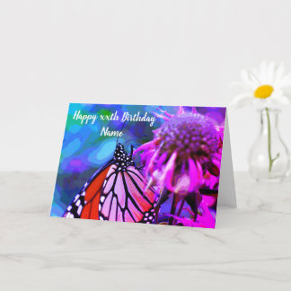 Tarjeta Mariposa Monarca En El Cumpleaños De Las Flores