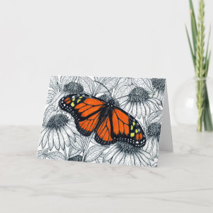 Tarjeta Mariposa monarca en las colmenas