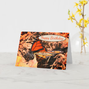 Tarjeta Mariposa monarca posando la naturaleza Cumpleaños