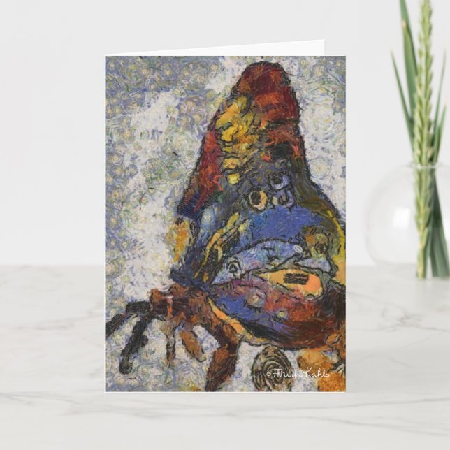 Tarjeta Mariposa Monet de Frida Kahlo inspirado (Anverso)