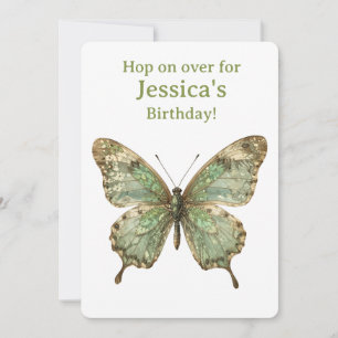 Tarjeta Mariposa Ornata con Alas de Patrón de Hoja