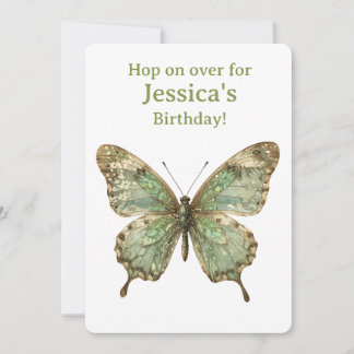 Tarjeta Mariposa Ornata con Alas de Patrón de Hoja