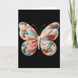 Tarjeta Mariposa Patchwork, Camiseta Divertida Retro Marip