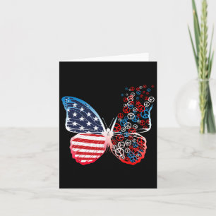Tarjeta Mariposa Patriótica Por La Paz Firma 4 De Julio Fl