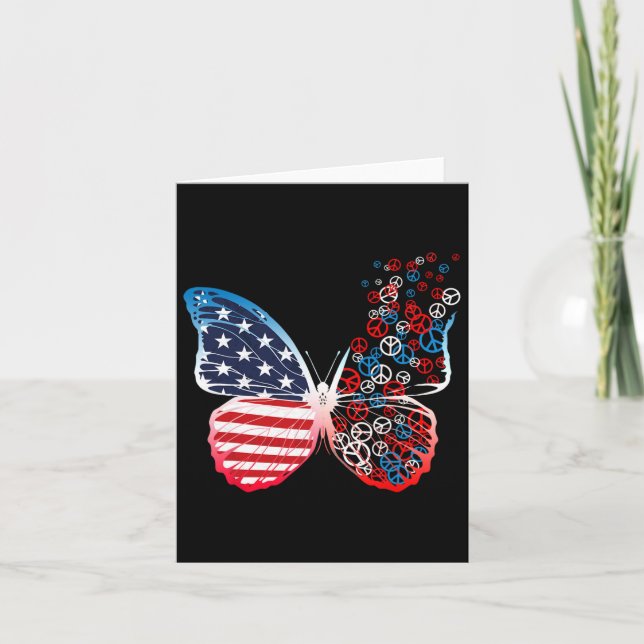 Tarjeta Mariposa Patriótica Por La Paz Firma 4 De Julio Fl (Anverso)