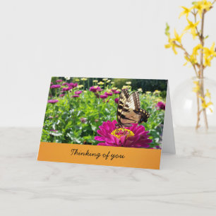 Tarjeta Mariposa- Pensar en ti (en blanco dentro)