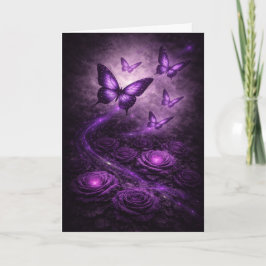 Tarjeta Mariposa Púrpura – Colección Dark Bloom