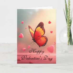 Tarjeta Mariposa Romántica Día de San Valentín 