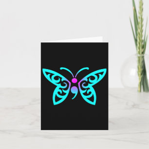 Tarjeta Mariposa Semicolón Guerrero Prevención del Suicidi