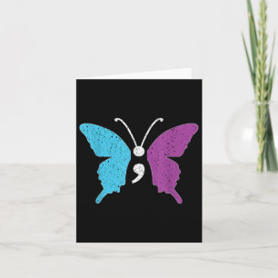 Tarjeta Mariposa Semicolon Purple & Verde azulado Suic