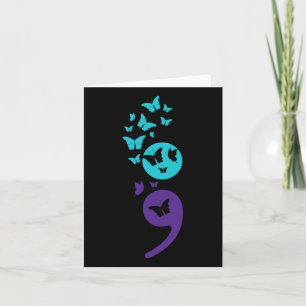 Tarjeta Mariposa Semicolón Sensibilización Suicida Salud M