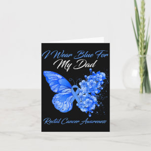 Tarjeta Mariposa usa azul por cáncer de recto de papá