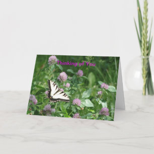Tarjeta Mariposa y amante, pensando en ti