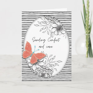 Tarjeta Mariposa y Botánicas Condolencias 