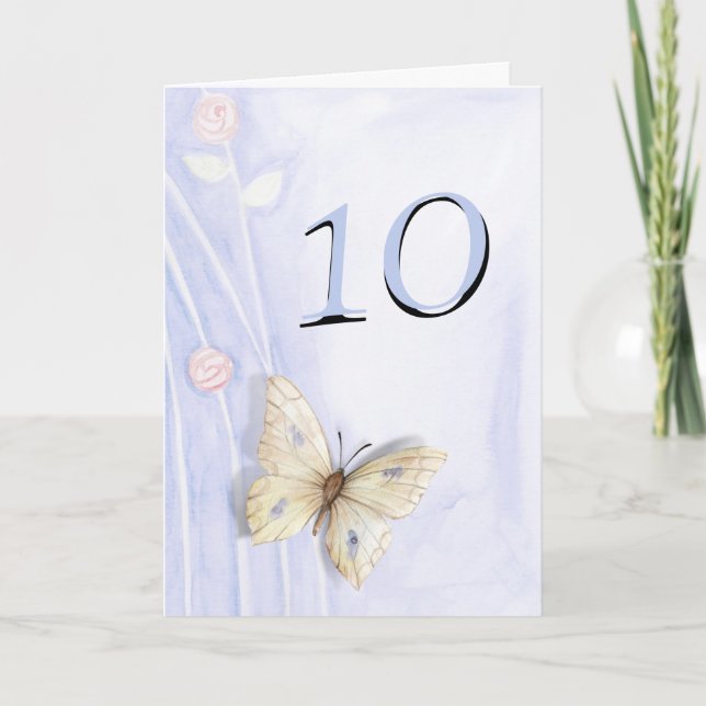 Tarjeta Mariposa y rosas (Anverso)