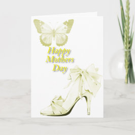 Tarjeta Mariposa y zapato en amarillo