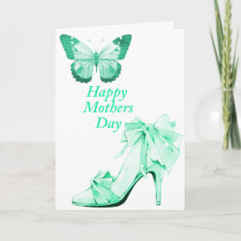 Tarjeta Mariposa y Zapato en Verde