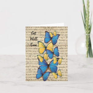 Tarjeta Mariposas azules y amarillas