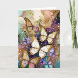 Tarjeta ¡Mariposas con hermosos colores marrón y blanco!