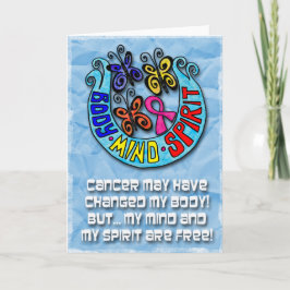 Tarjeta Mariposas de cinta rosa para el cuerpo espíritu de