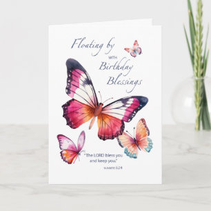 Tarjeta Mariposas de color de cumpleaños religioso