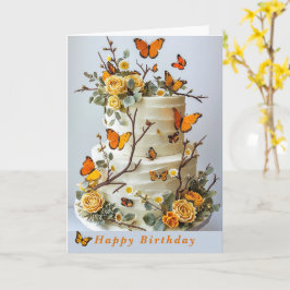 Tarjeta Mariposas de cumpleaños Rosas Margaritas País