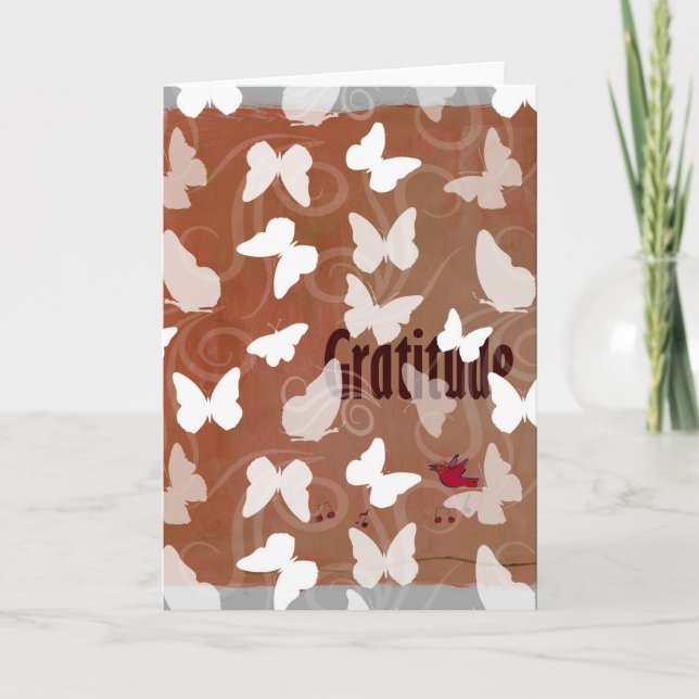 Tarjeta Mariposas de Gratitud inspiradora (Anverso)