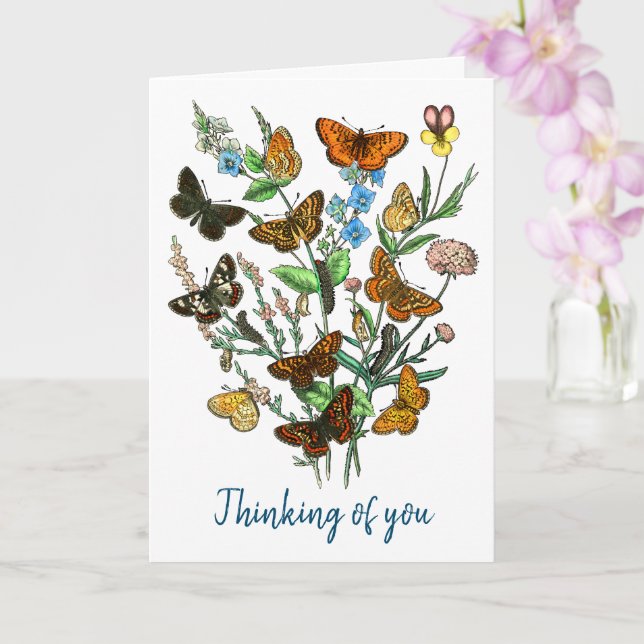 TARJETA MARIPOSAS DE NATURALEZA (Orquídea)