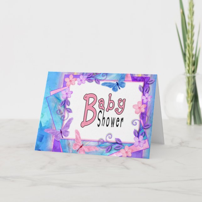 Tarjeta mariposas eternas-Baby Shower (Anverso)