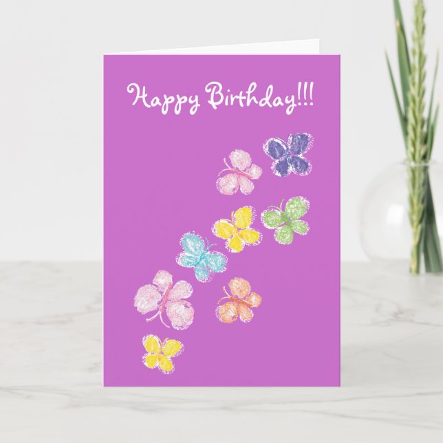 Tarjeta mariposas ¡¡¡Feliz cumpleaños!!! (Anverso)