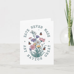 Tarjeta Mariposas florales anti Trump Presidente demócrata