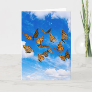 Tarjeta Mariposas monarcas en el cielo