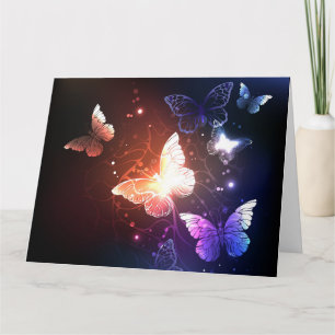 Tarjeta Mariposas nocturnas brillantes