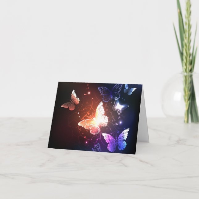 Tarjeta Mariposas nocturnas brillantes (Anverso)