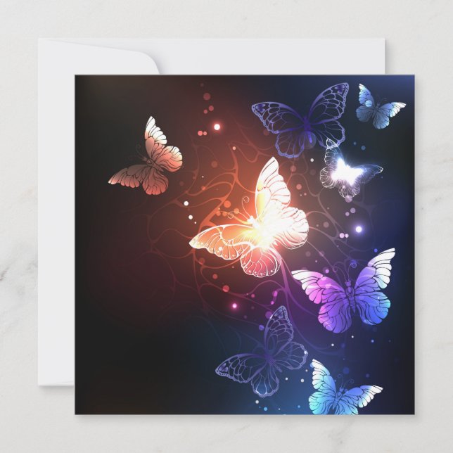 Tarjeta Mariposas nocturnas brillantes (Anverso)