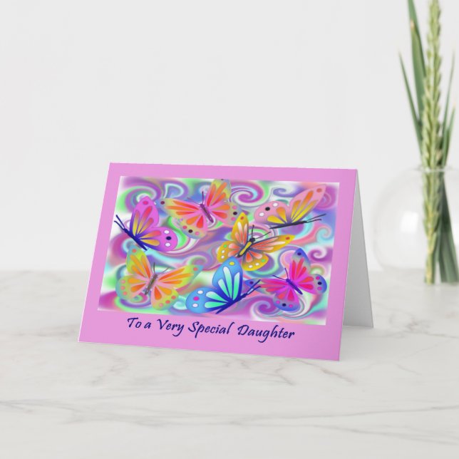 Tarjeta Mariposas rosadas especiales (Anverso)
